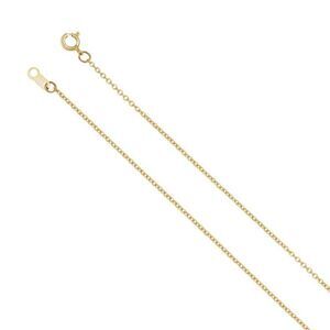 10k Yellow Gold 1mm Solid Cable Chain Necklace, 20 Inch